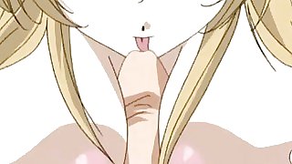 Blond anime lady masturbates..